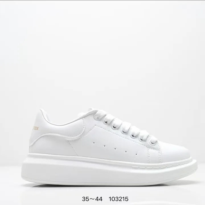 Fashionable Thick Bottomed Casual Shoes Leather Heightening Couple Sneakers Comfortable Breathable Low Top Sports Shoes