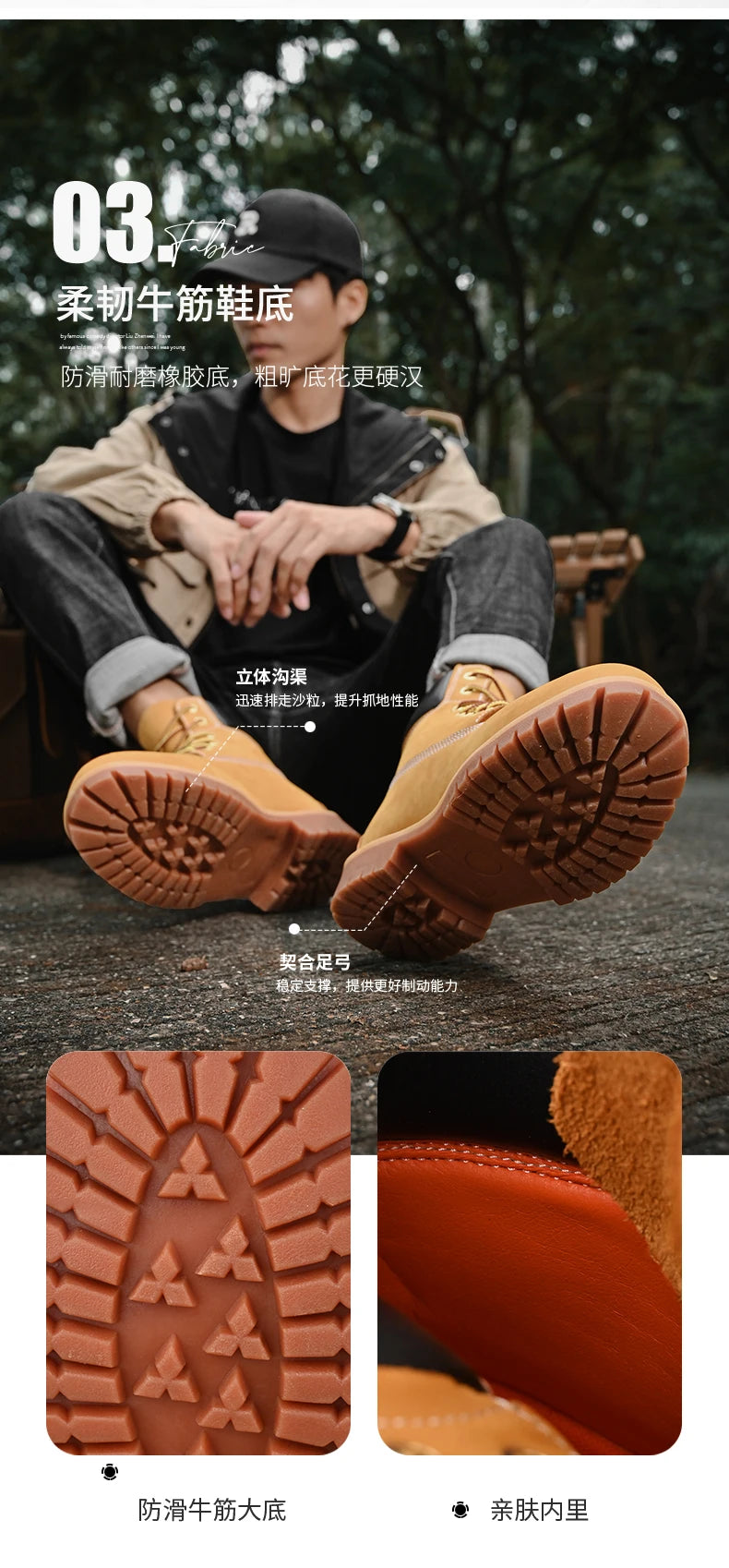 Boots Men High Top Boots High Quality Women Leather Shoes Fashion Outdoor Sneakers Men Lace Up Non-Slip Ankle Boots for