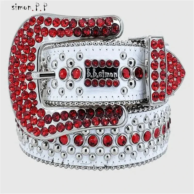 Designer Belt Bb Simon Belts for Men Women Shiny Diamond Belt The Trojan Red Jet AB Cintura Uomo