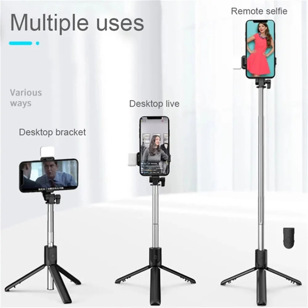 Bluetooth Selfie Stick Tripod with Fill Light