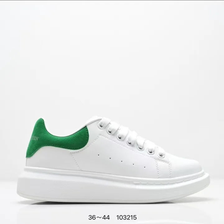 Fashionable Thick Bottomed Casual Shoes Leather Heightening Couple Sneakers Comfortable Breathable Low Top Sports Shoes