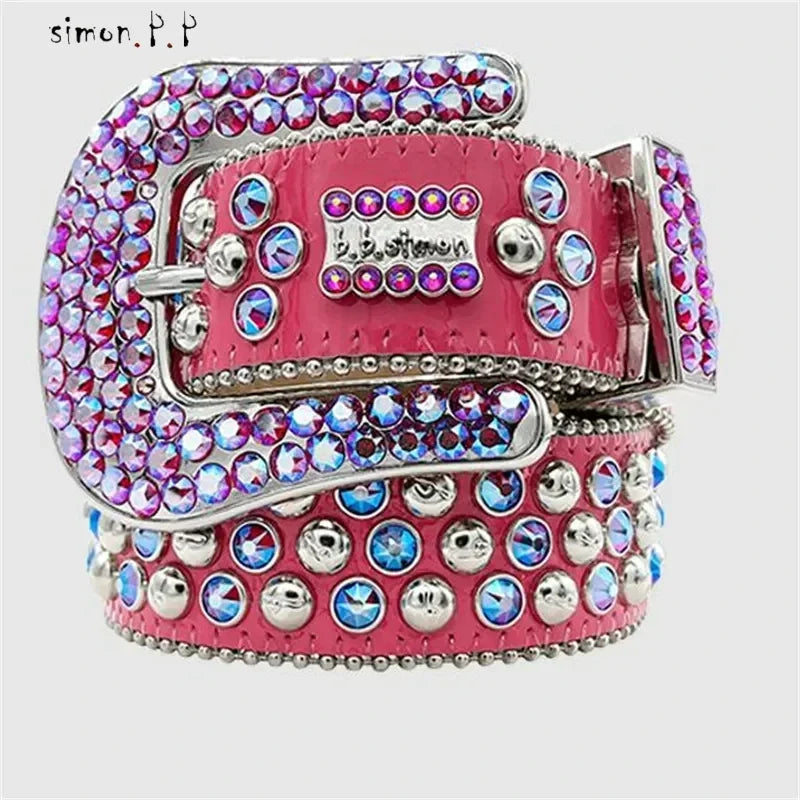 Designer Belt Bb Simon Belts for Men Women Shiny Diamond Belt The Trojan Red Jet AB Cintura Uomo