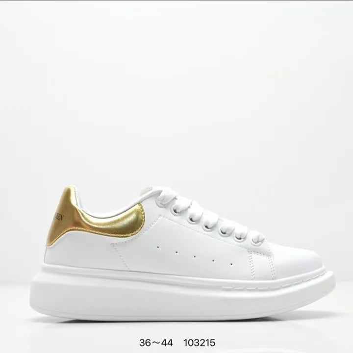 Fashionable Thick Bottomed Casual Shoes Leather Heightening Couple Sneakers Comfortable Breathable Low Top Sports Shoes