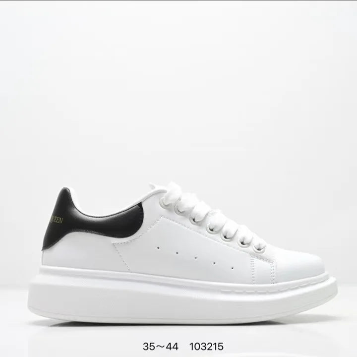 Fashionable Thick Bottomed Casual Shoes Leather Heightening Couple Sneakers Comfortable Breathable Low Top Sports Shoes