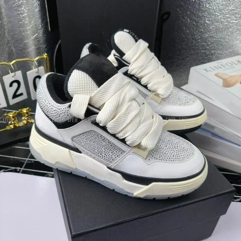 Crystal Studded Platform Sneakers – Size 35-46