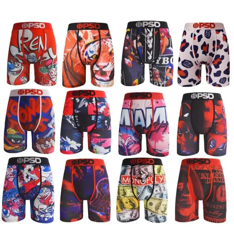 1Pcs Men Underwear PSD Boxers Breathable Underpants Swimming Sexy Man Plus Size Men Boxers Trunks S-2XL Men Panties Boxer Briefs