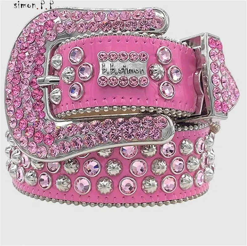 Designer Belt Bb Simon Belts for Men Women Shiny Diamond Belt The Trojan Red Jet AB Cintura Uomo
