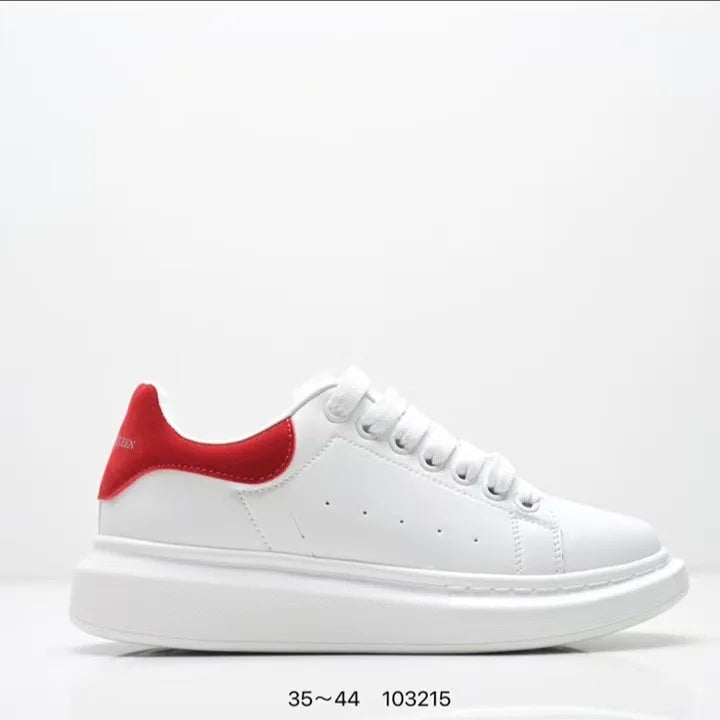 Fashionable Thick Bottomed Casual Shoes Leather Heightening Couple Sneakers Comfortable Breathable Low Top Sports Shoes