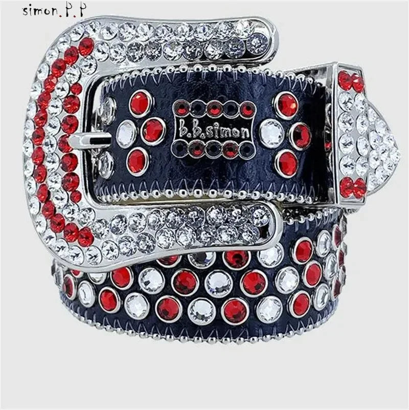 Designer Belt Bb Simon Belts for Men Women Shiny Diamond Belt The Trojan Red Jet AB Cintura Uomo