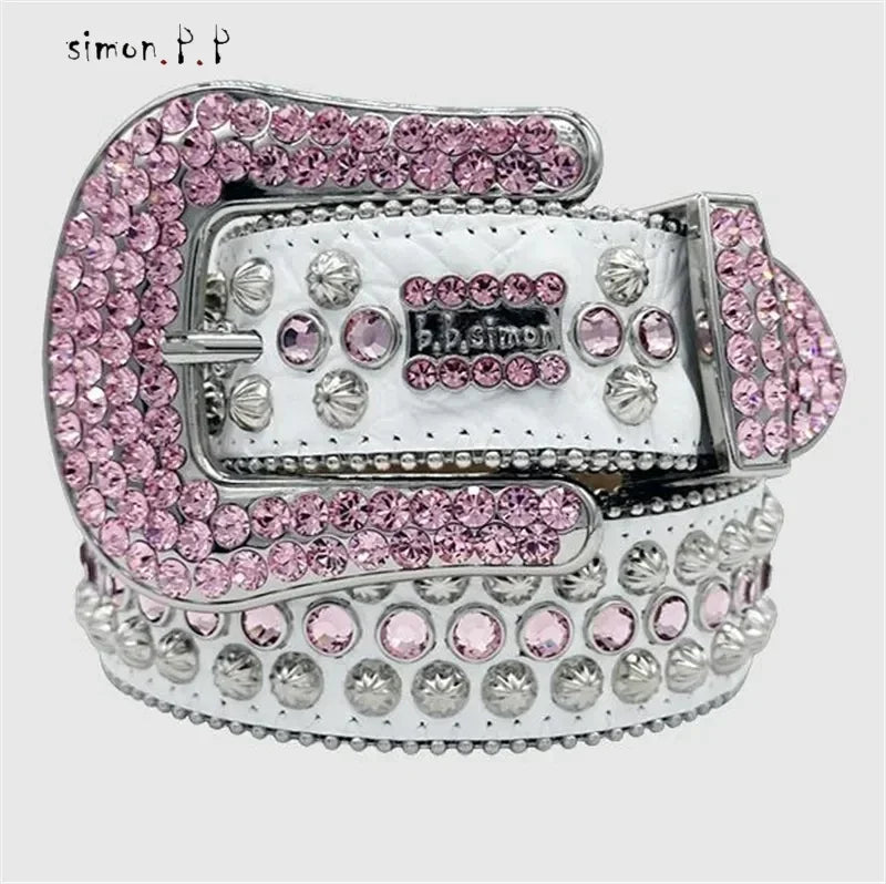 Designer Belt Bb Simon Belts for Men Women Shiny Diamond Belt The Trojan Red Jet AB Cintura Uomo
